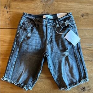 Distressed Denim Shorts